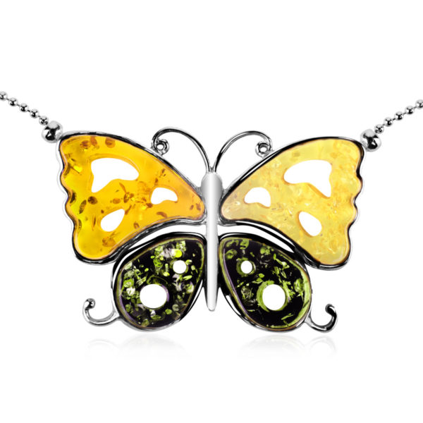 Kolia srebrna mix kolorów – Butterfly 02