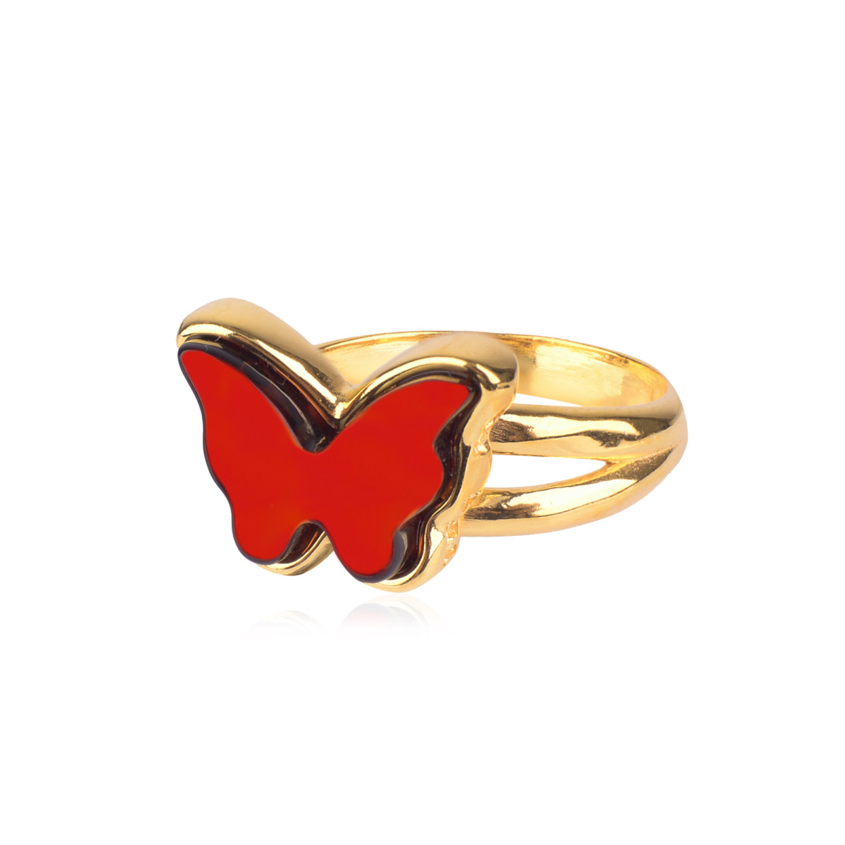 Pierścionek srebrny pozłacany – Butterfly mini