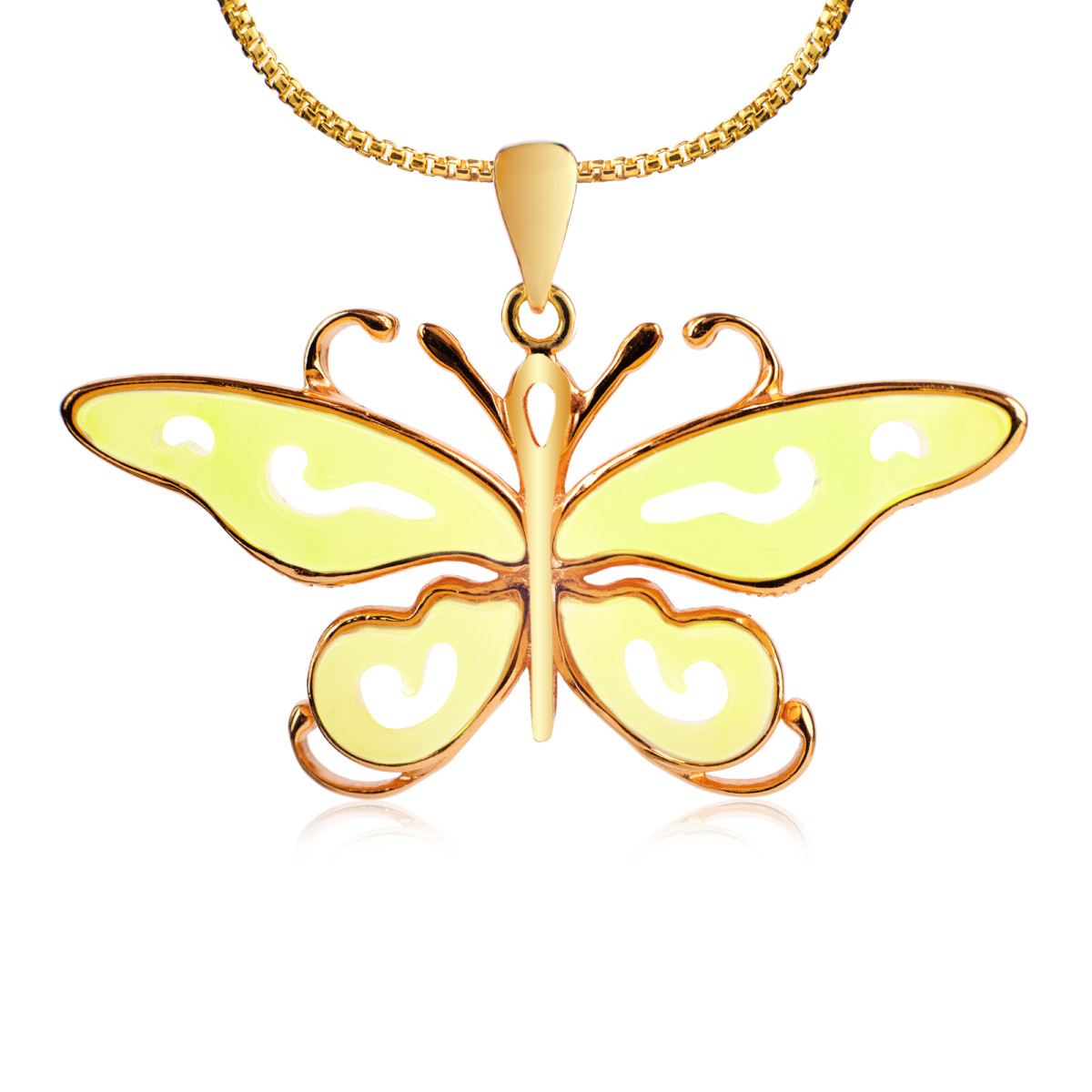 Zawieszka srebrna pozłacana – Butterfly 01