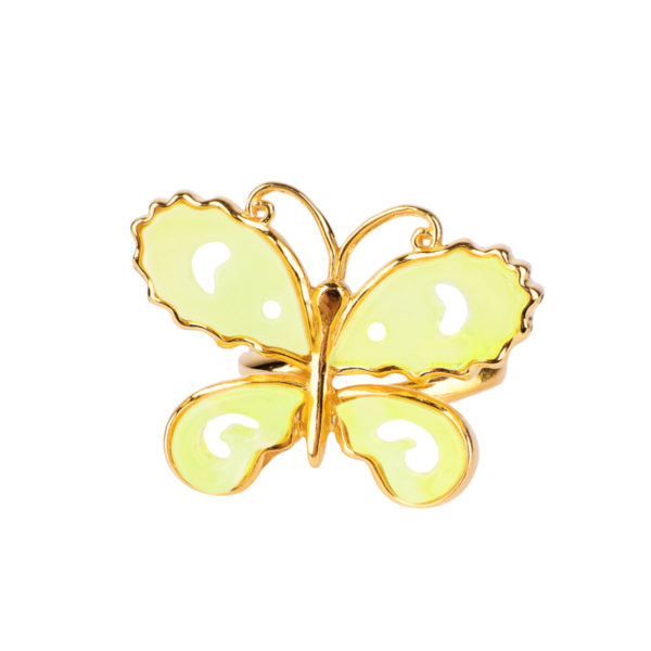 Pierścionek srebrny pozłacany – Butterfly