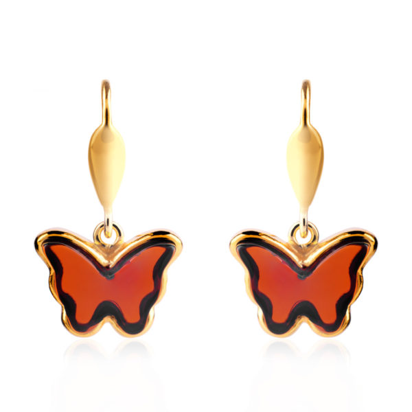 Kolczyki srebrne pozłacane – Butterfly mini